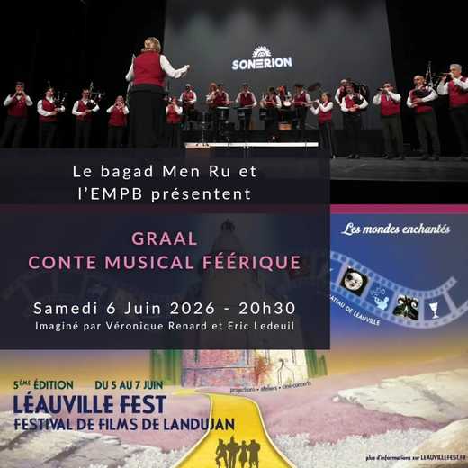 Le bagad accompagne l'école de musique du pays de Brocéliande (EMPB) dans un conte musical intitulé "Graal". La représentation a lieu durant l'événement "Leauville Fest" à Landujan, samedi 6 juin 2026 à 20h30.

Ce conte a été imaginé par Véronique Renard et Éric Ledeuil.

Crédit photo du bagad : Joseph Tourneux